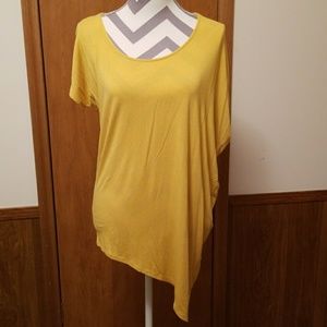 Mustard yellow assemytrical dressy top